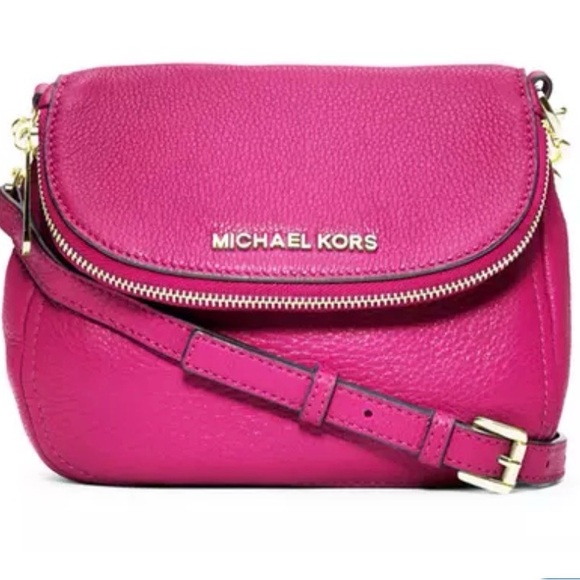 Michael Kors Bedford flap Small Pebbled Leather Crossbody Bag – Fuchsia Pink - Picture 2 of 16